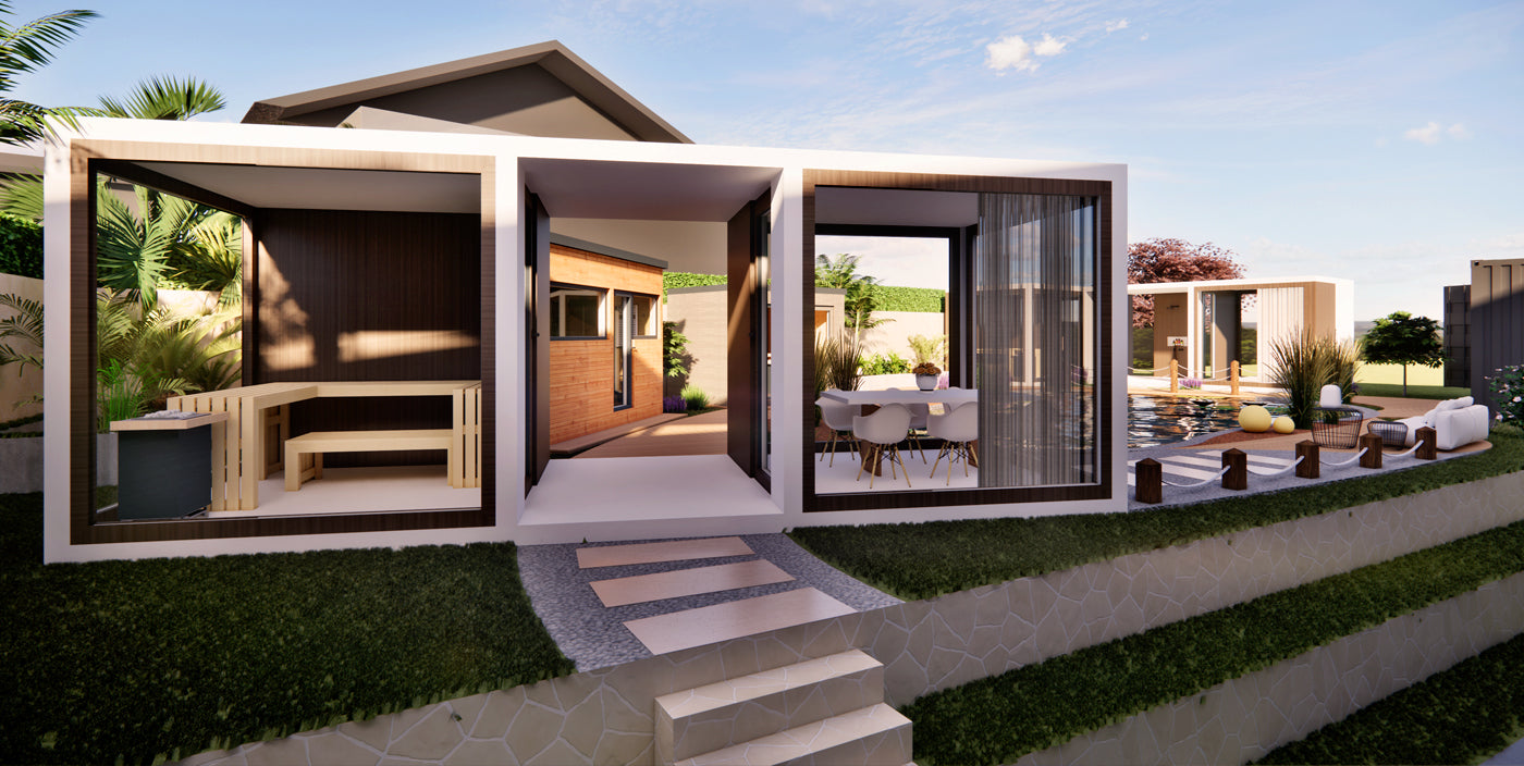 Neubau Rickenbach, 3D-Visualisierung Ausstellung Außenbereich