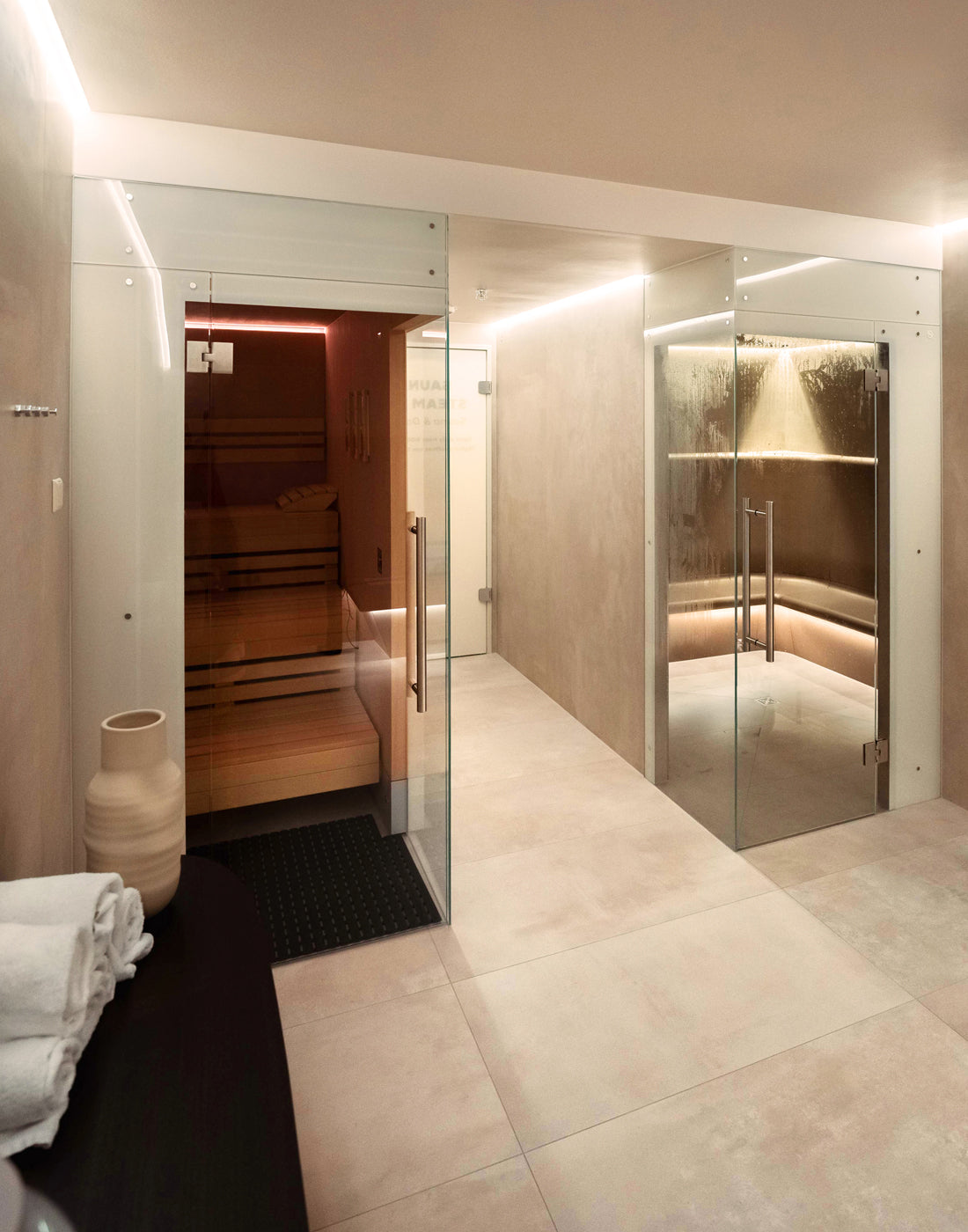 Referenz gewerblich, Hilton Frankfurt, Sauna und Dampfbad