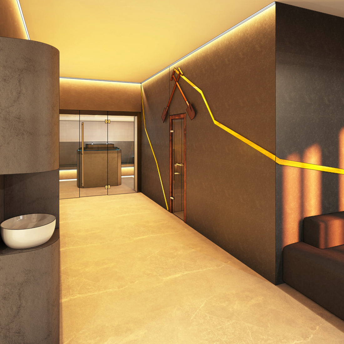 Realistische Darstellung mit dem CAD-Programm, Wellnessbereiche themenorientiert